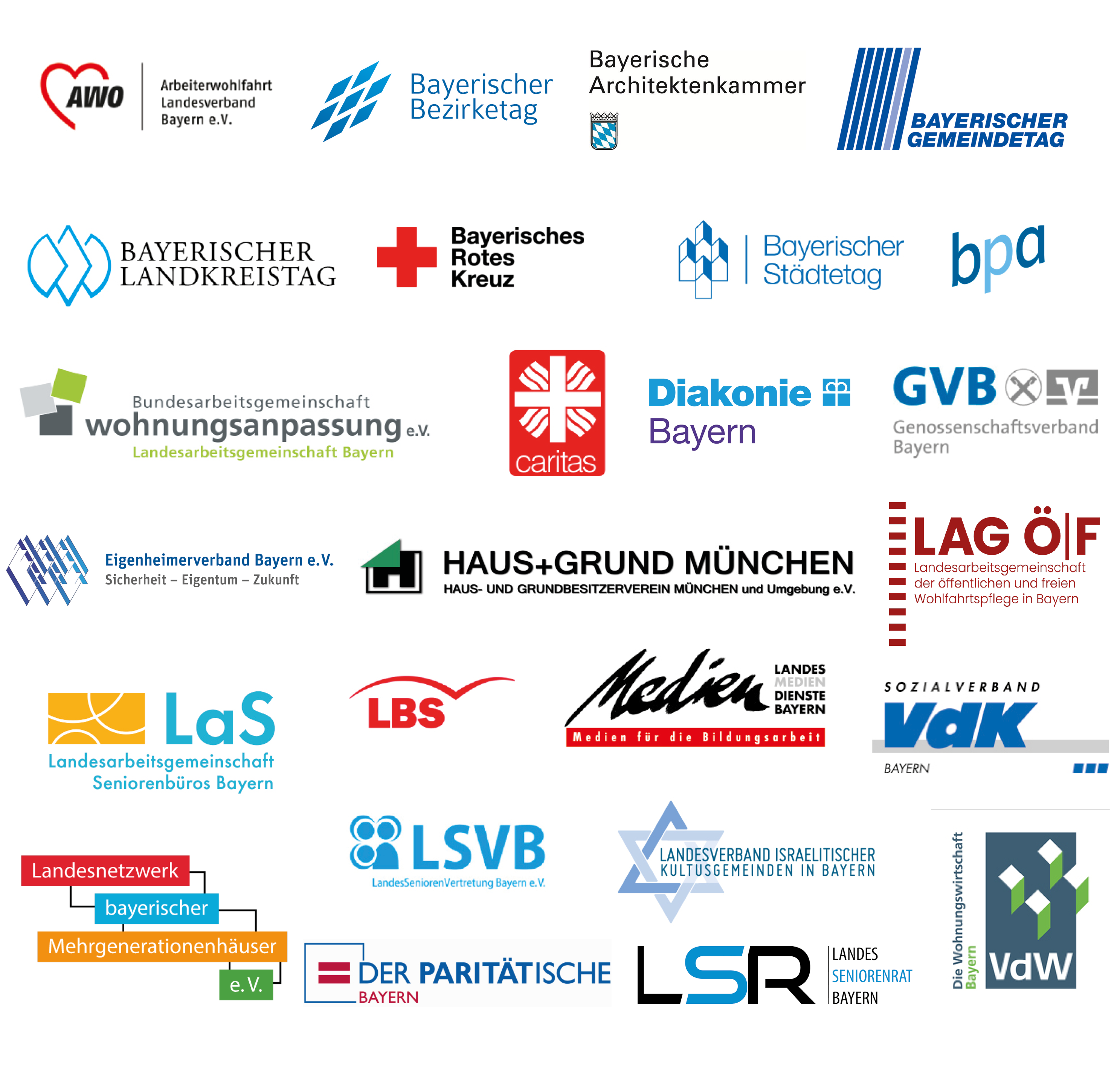 Logos der 24 Kooperationspartner der Aktionswoche Zu Hause daheim